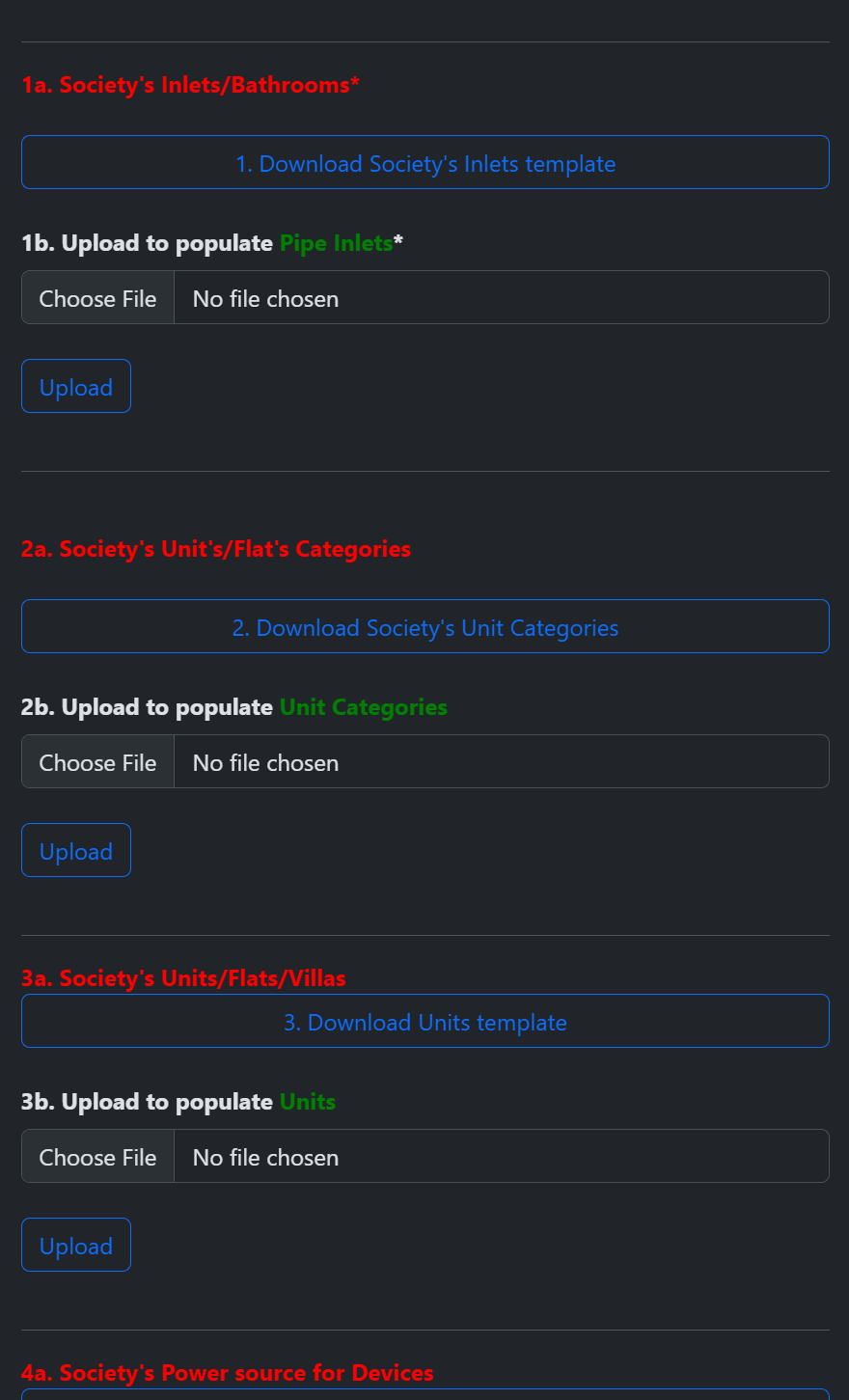 Uploading the society data