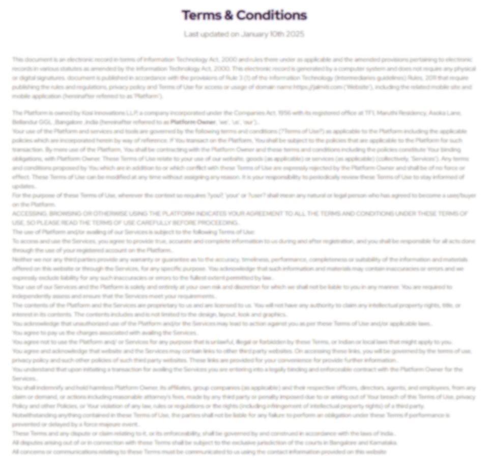 Terms and Conditions